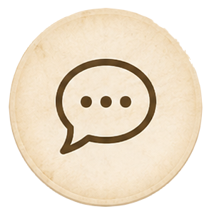 Chat icon inviting visitors to share their family story