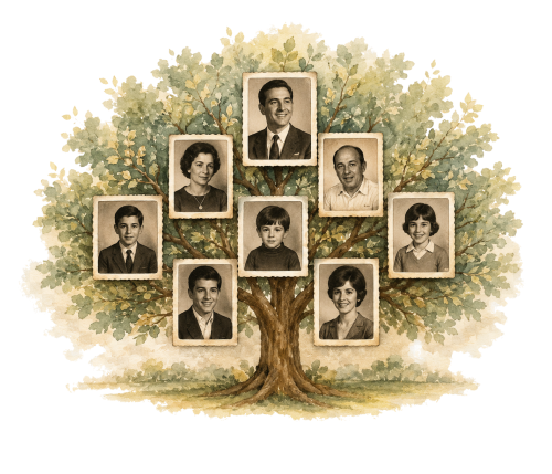 Family tree icon representing family history