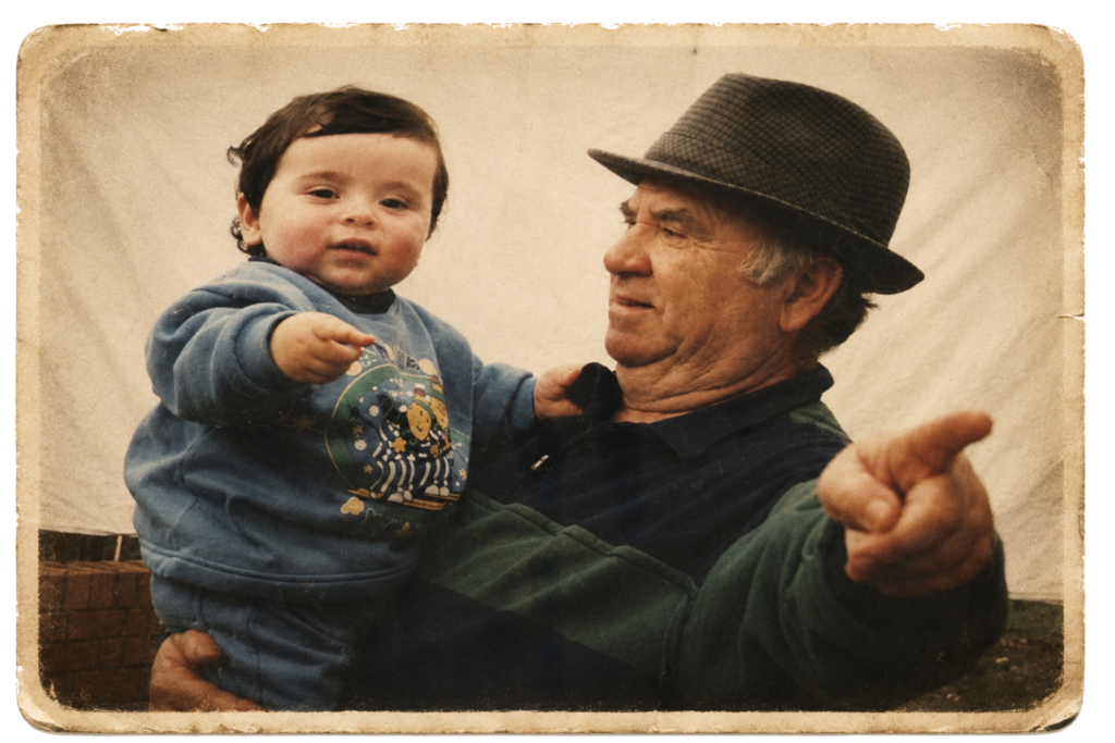 Vintage family photograph of Antonio and his family