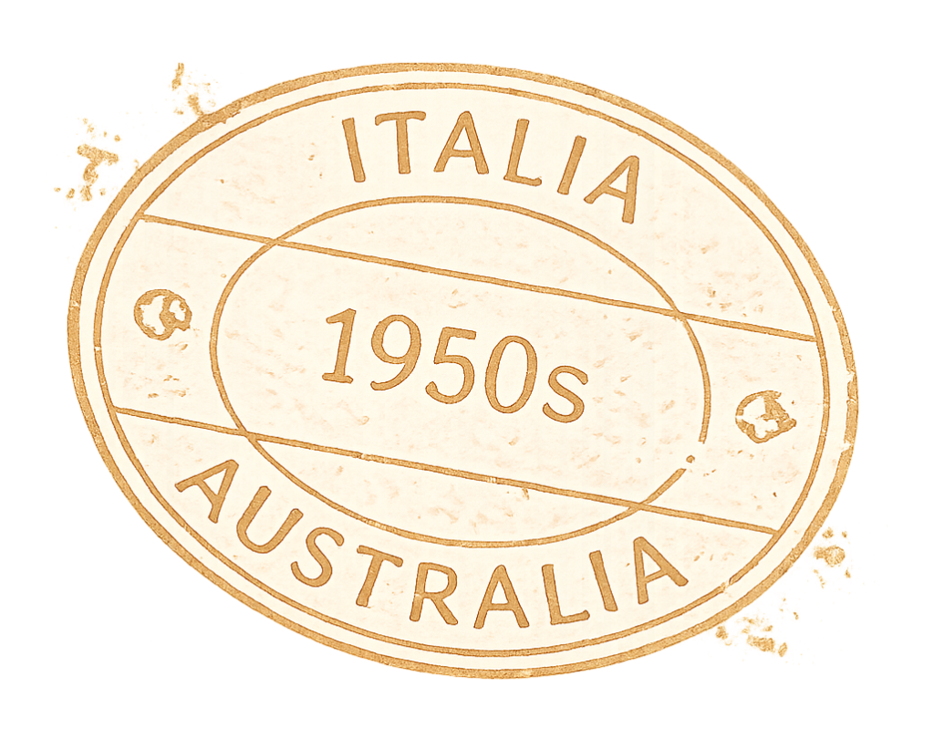 Vintage Italia to Australia migration passport stamp