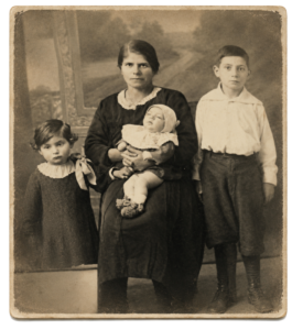 Collection of vintage family photographs from Italian migrants