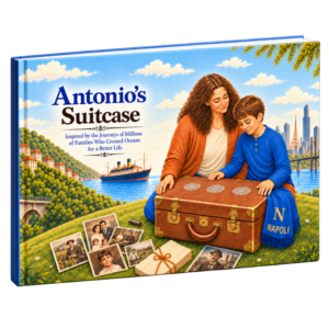 Front cover of Antonio’s Suitcase illustrated children’s book